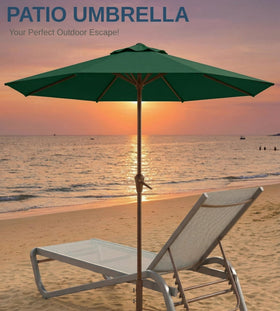 Tobeos 10FT umbrella provides shade for 6-8 chairs.