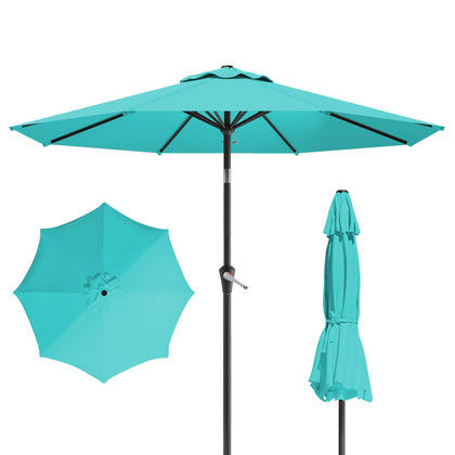 Tobeos 10ft patio umbrella with crank tilt for customizable shade in outdoor seating areas.