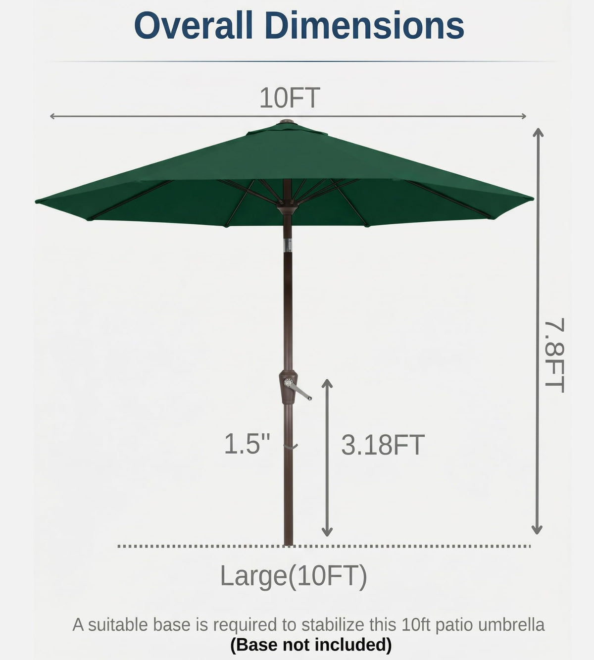 Tobeos patio umbrella ideal for poolside, deck, and beach setups.