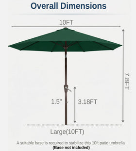 Tobeos patio umbrella ideal for poolside, deck, and beach setups.