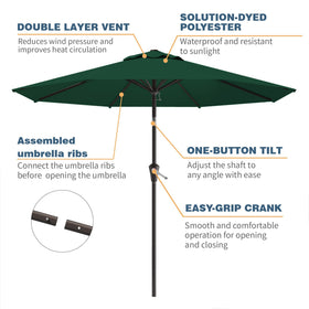 Tobeos 10FT umbrella fabric provides UV protection for sunny backyard gatherings.