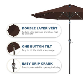 Tobeos umbrella with tilt and crank, easy shade adjustment for sunny days.