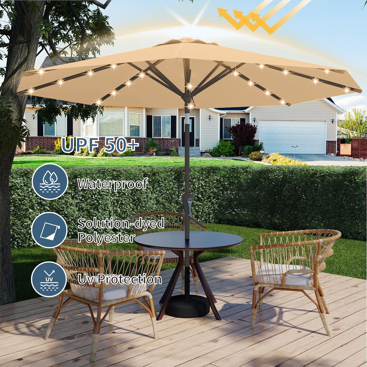 Tobeos fade-resistant solution-dyed fabric for durable shade