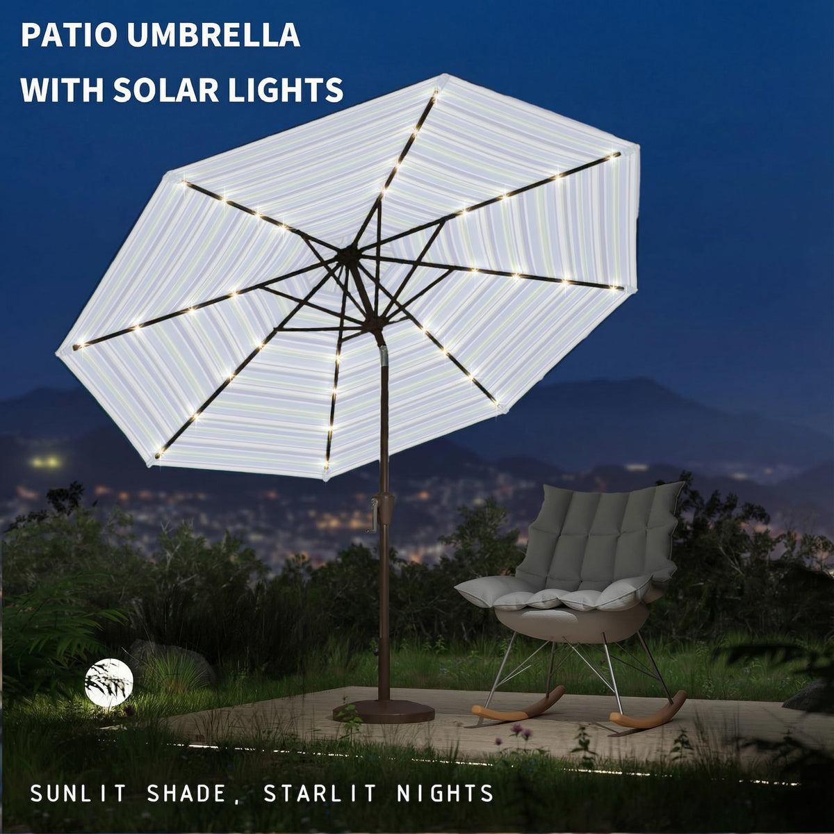 Tobeos outdoor umbrella suits garden poolside or beach setups.