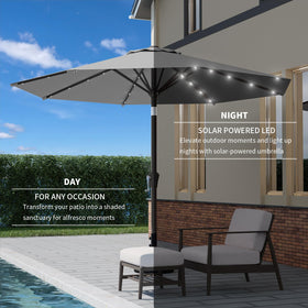 Tobeos 9FT shade covering a round table for 4 to 6.