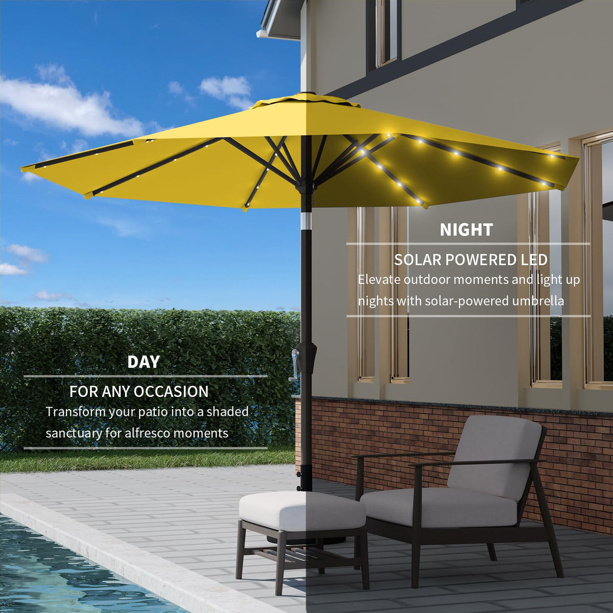 Tobeos 9ft umbrella covers 42–54 inch tables for 4–6 guests