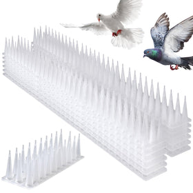 TOBWOLF bird spikes 12-pack on fence deter small birds and pests while protecting boundaries.