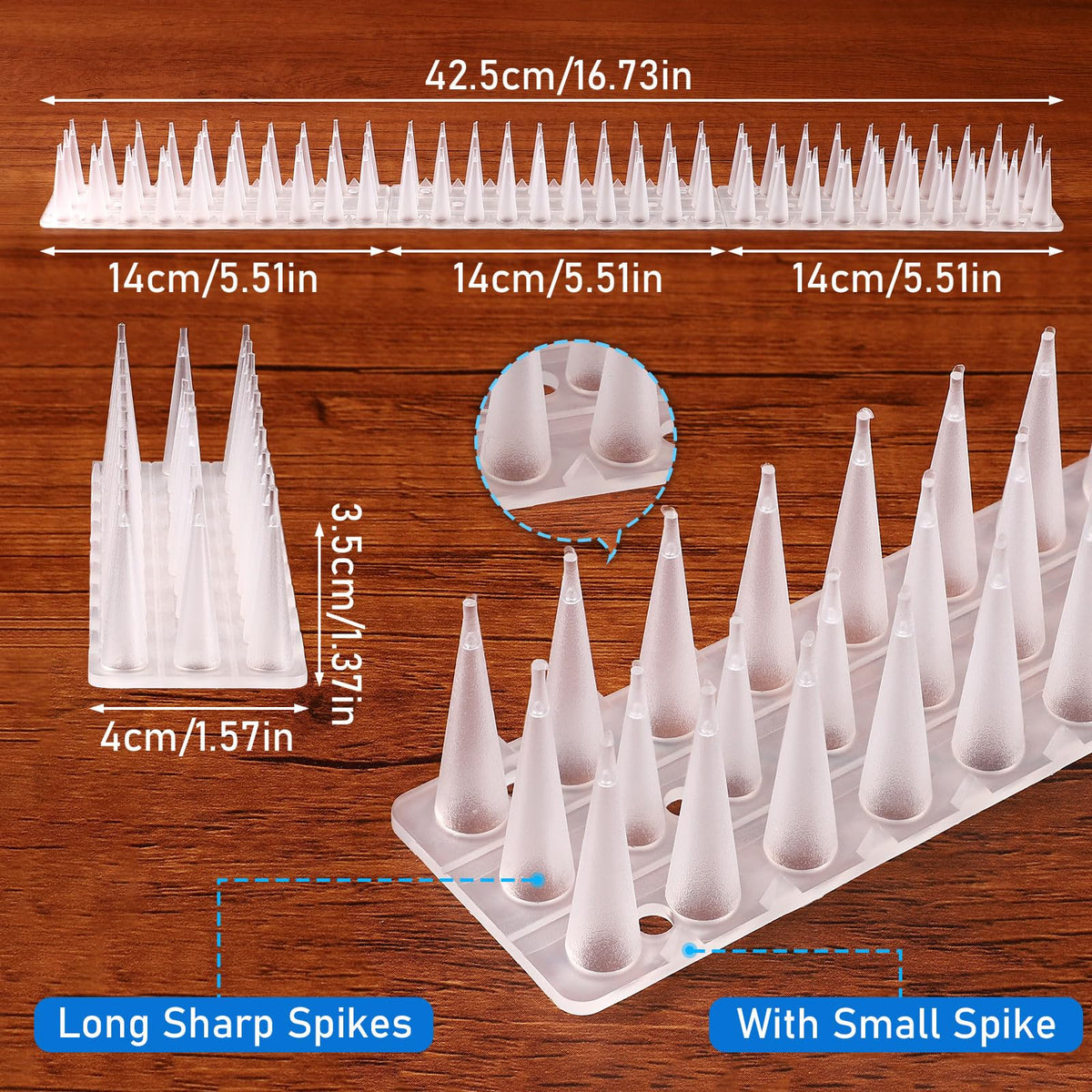 TOBWOLF convex-cone design spikes create comfortable deterrence without harming wildlife.