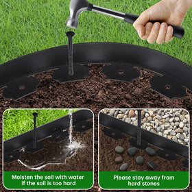 TOCGAID edging installed in dry soil with confident stability.