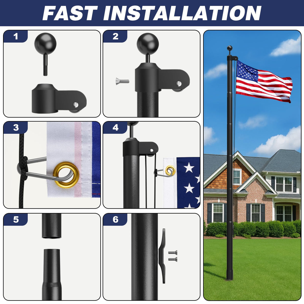 TOCRETOARE ball topper and pulley system add a polished touch.