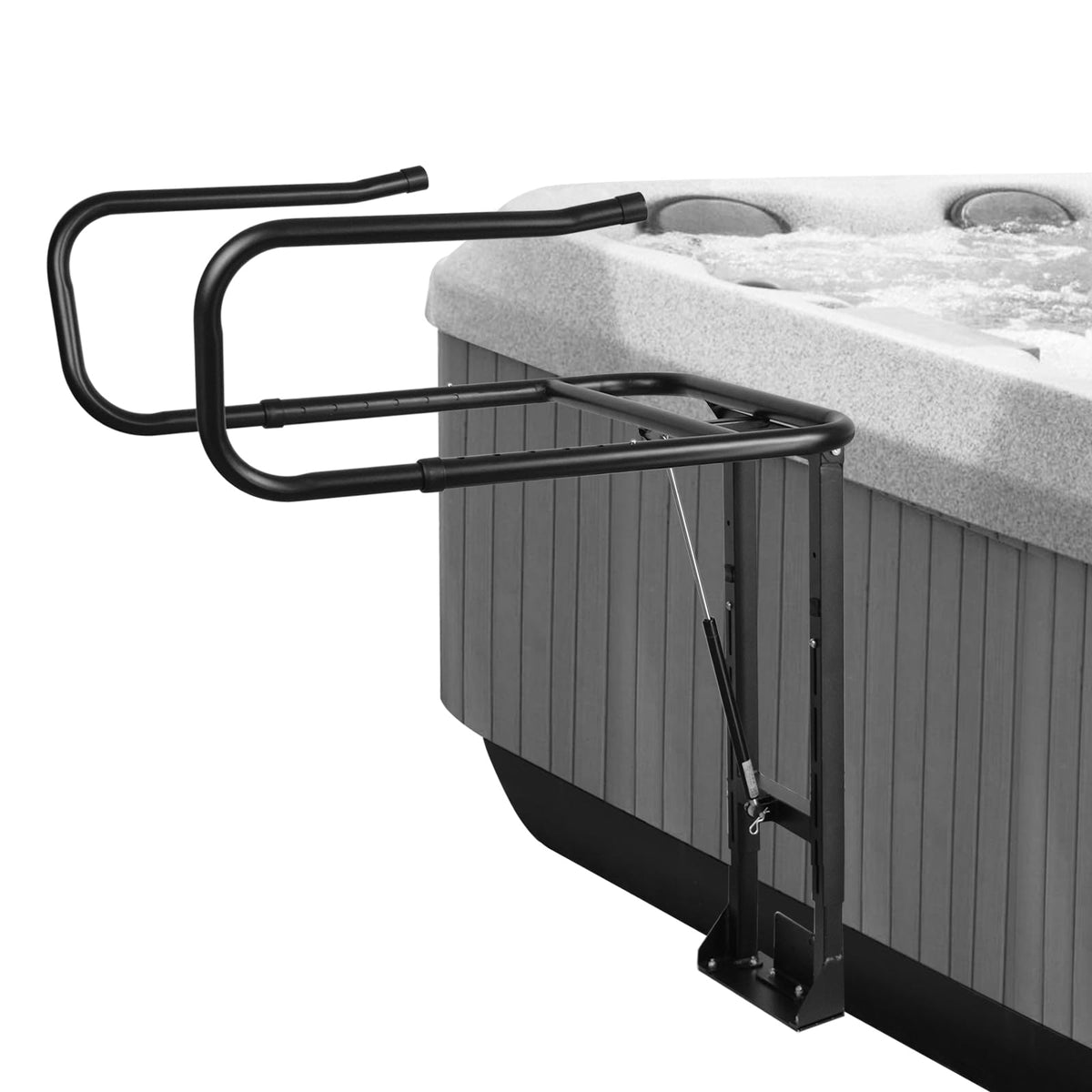 TOCRETOARE hot tub cover lifter front view showing full cover support