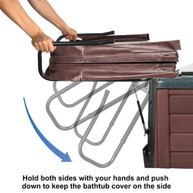 TOCRETOARE adjustable-height lifter demonstrating ease of use