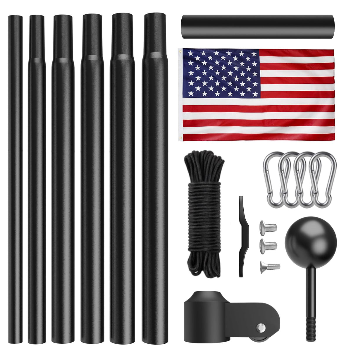 TOCRETOARE outdoor flag pole installation shows durable in-ground base.