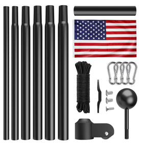TOCRETOARE outdoor flag pole installation shows durable in-ground base.