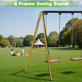 TOCRETOARE porch swing stand easy-assembly shows quick setup with no extra tools.