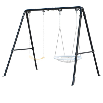 TOCRETOARE porch swing stand front view highlights rugged steel construction for outdoor use.