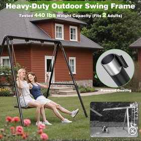 TOCRETOARE porch swing stand height-adjustment demonstrates versatile setup options.