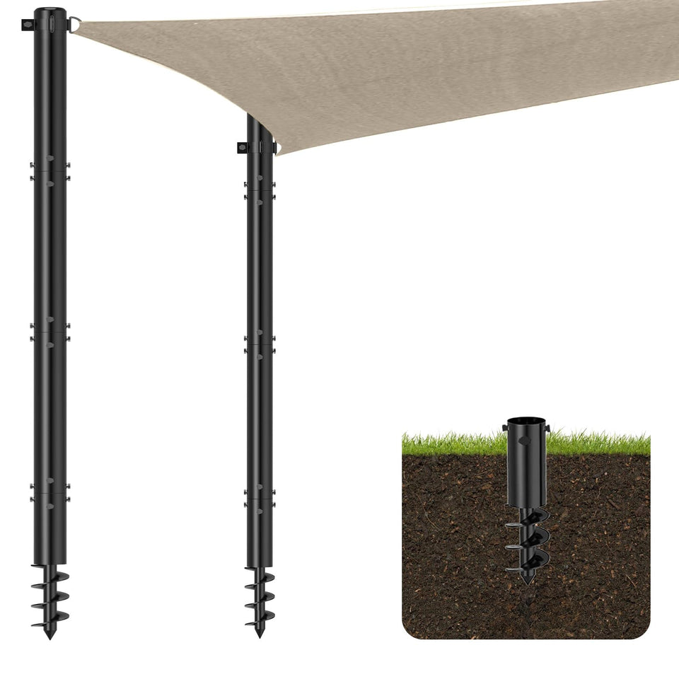 TOCRETOARE shade sail pole assembly shows sturdy joints for stable shade setups.