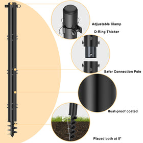 TOCRETOARE shade sail pole top rubber plug adds decorative touch while preventing rust.