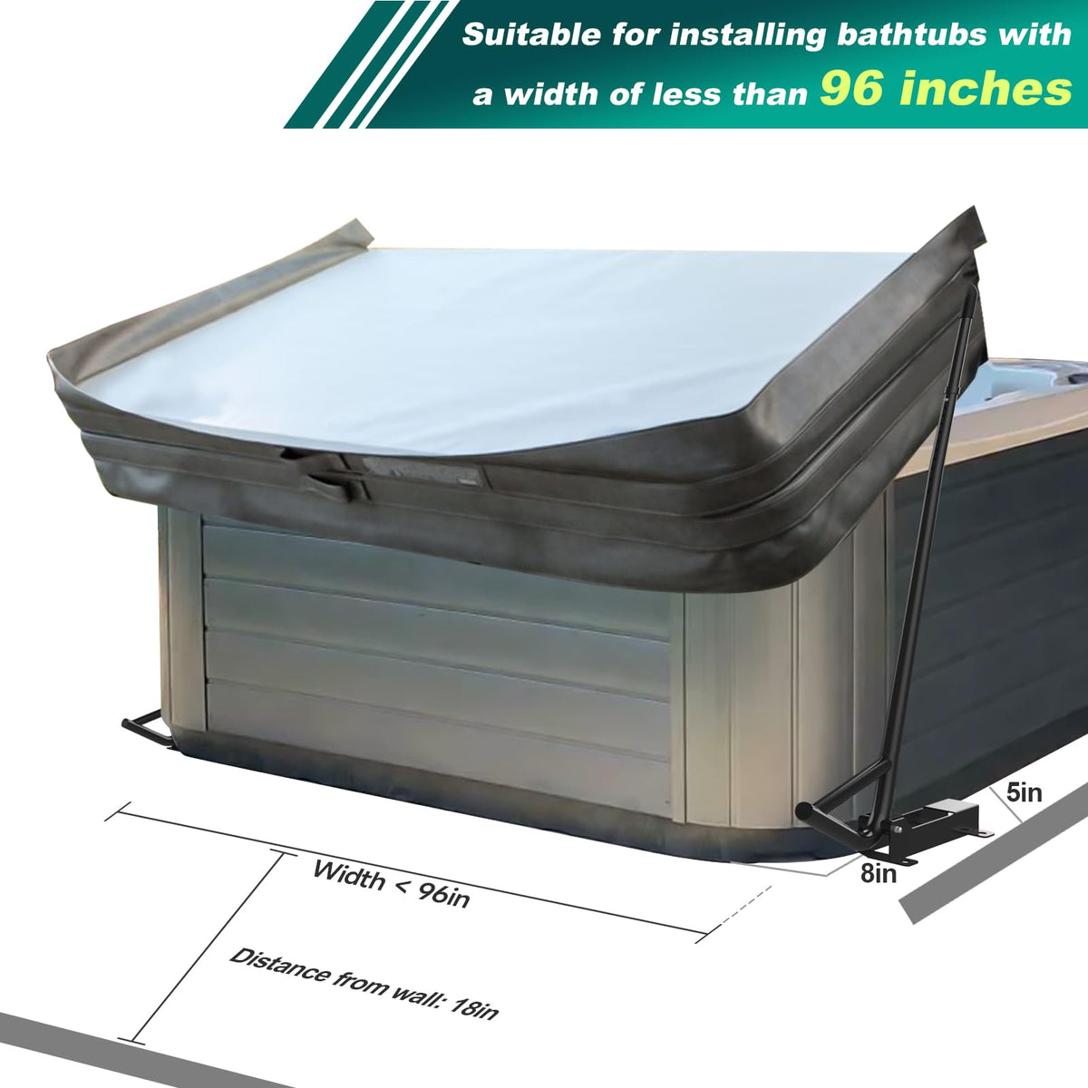 TOCRETOARE spa cover lift reinforced brackets emphasizing durability for heavy covers