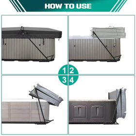 TOCRETOARE spa cover lift top-mount foam cover reduces friction during use