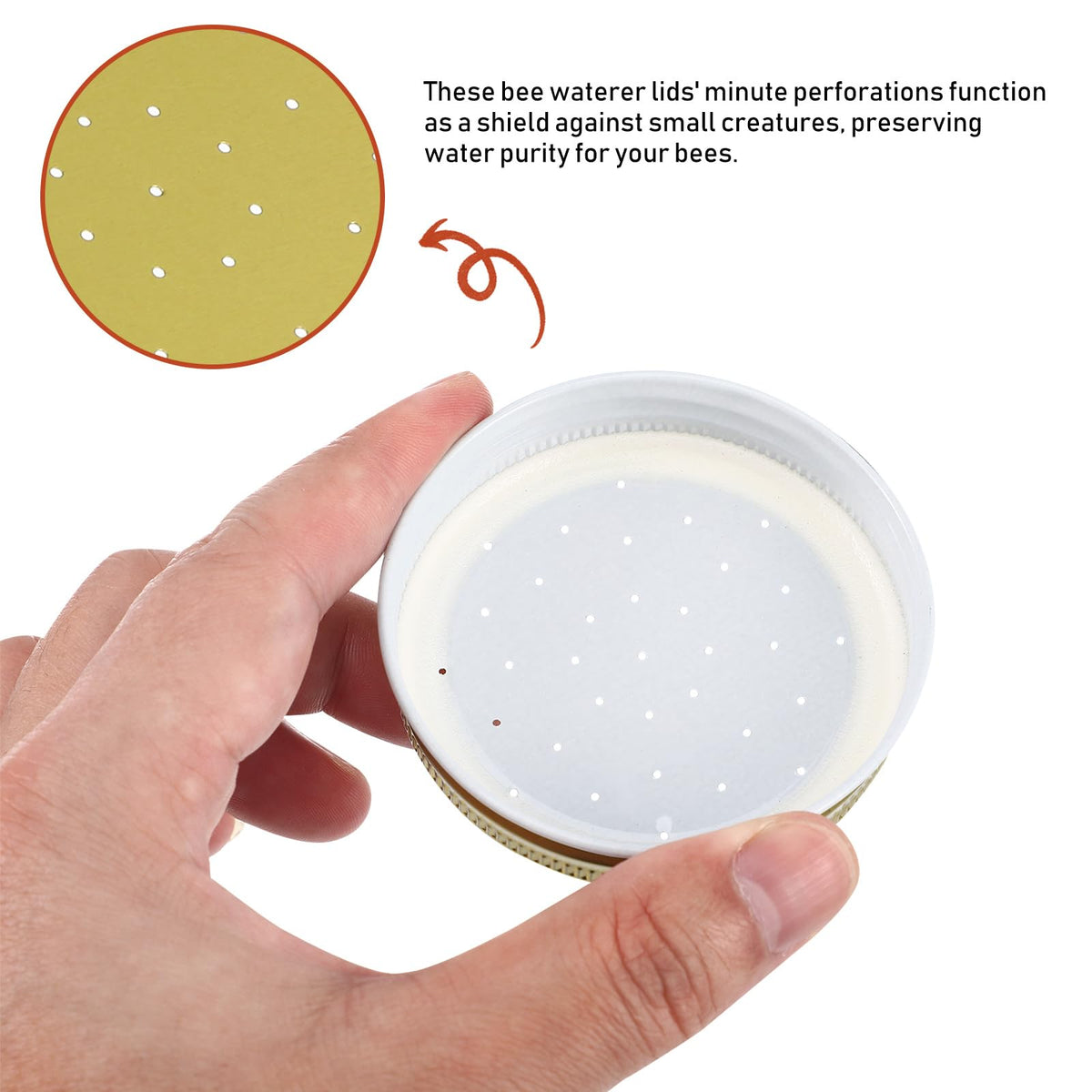 Toddmomy bee feeder lid uses durable material to resist weathering.