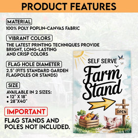 TODOLIA farm stand flag draped on a patio for versatile outdoor decor.