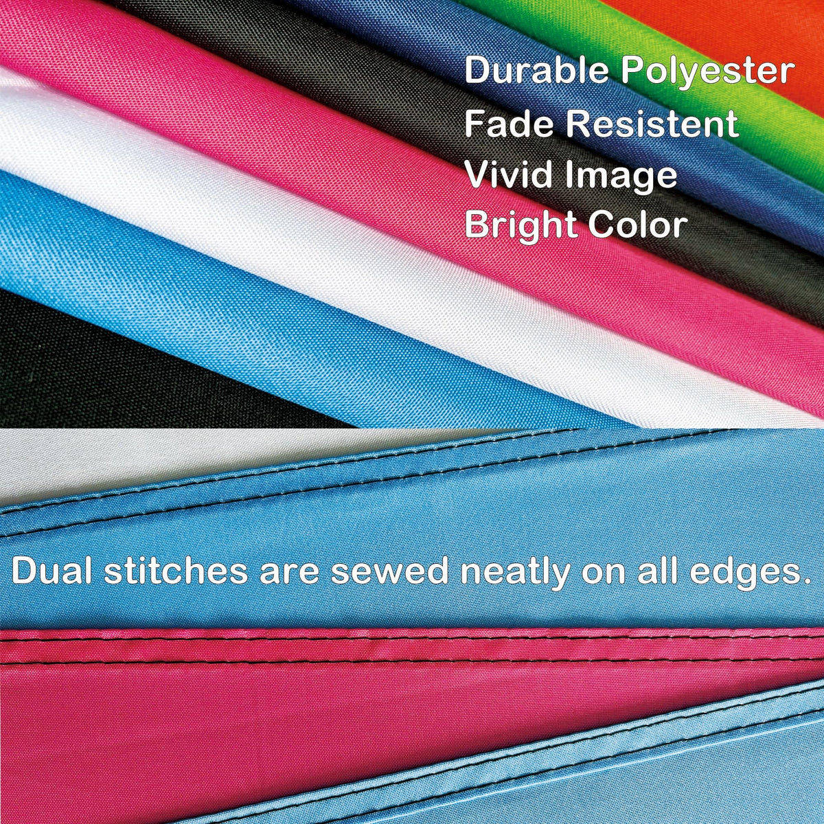 ToFlagify flag edges and stitching demonstrate reinforced construction.