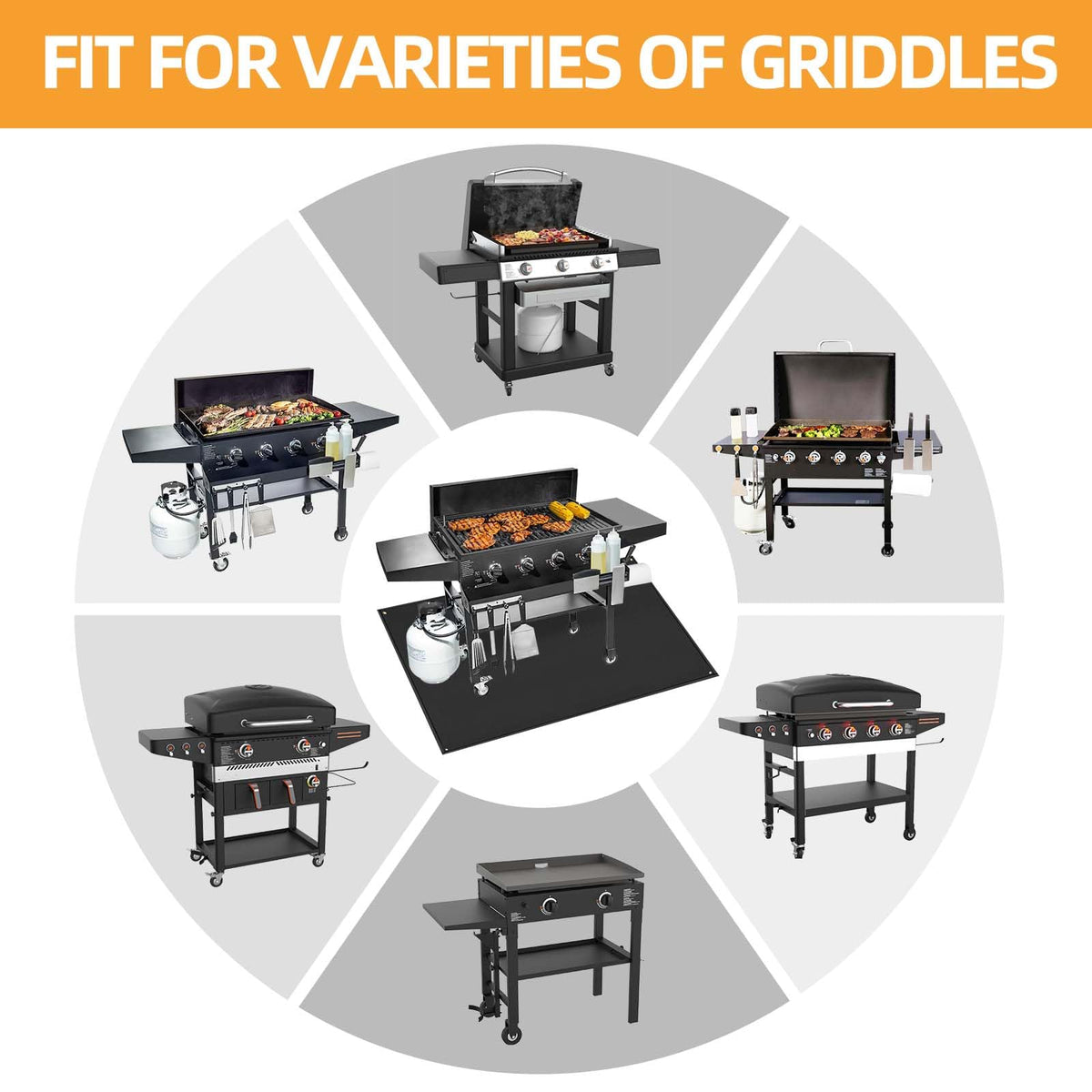TOHONFOO large 70x48in grill mat covers a wide grilling area.