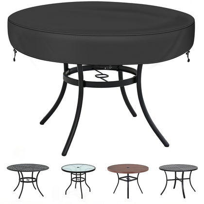 TOHONFOO 42-inch round table cover protecting outdoor metal furniture from rain and dirt
