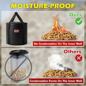 TOHONFOO pellet bin 32lb capacity supports multiple fuels.