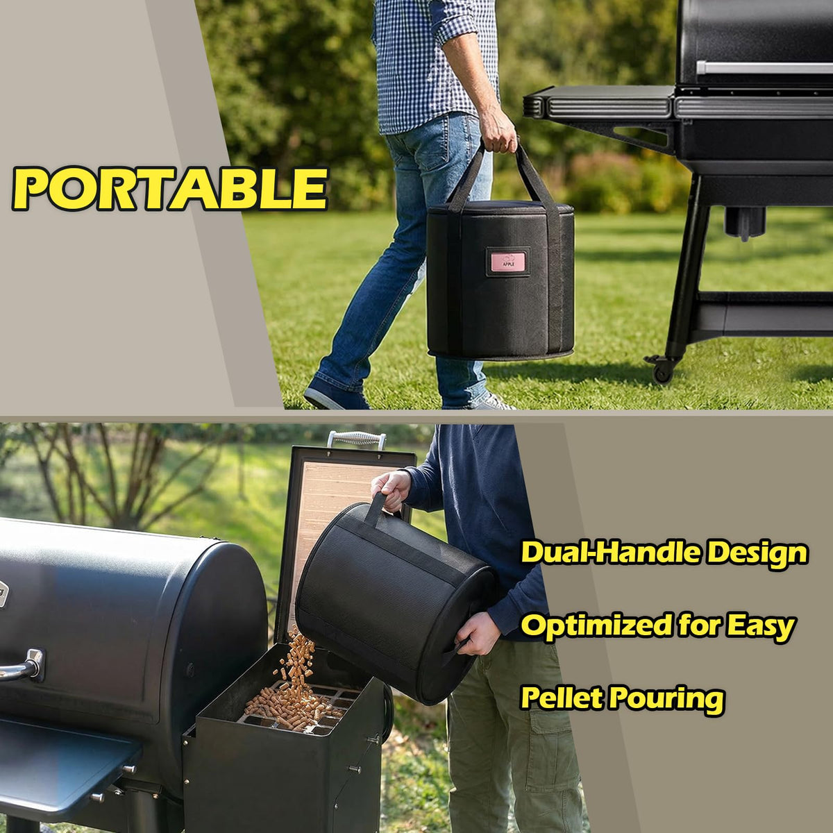 TOHONFOO pellet bin foldable design with top handle.
