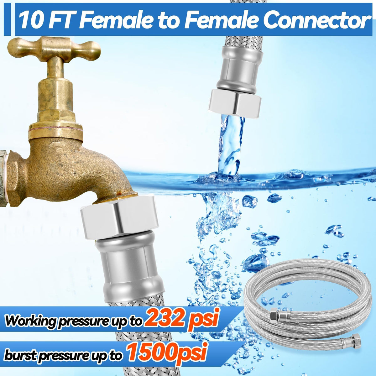 TOHONGADON brass 3/4 GHT female ends provide secure connections
