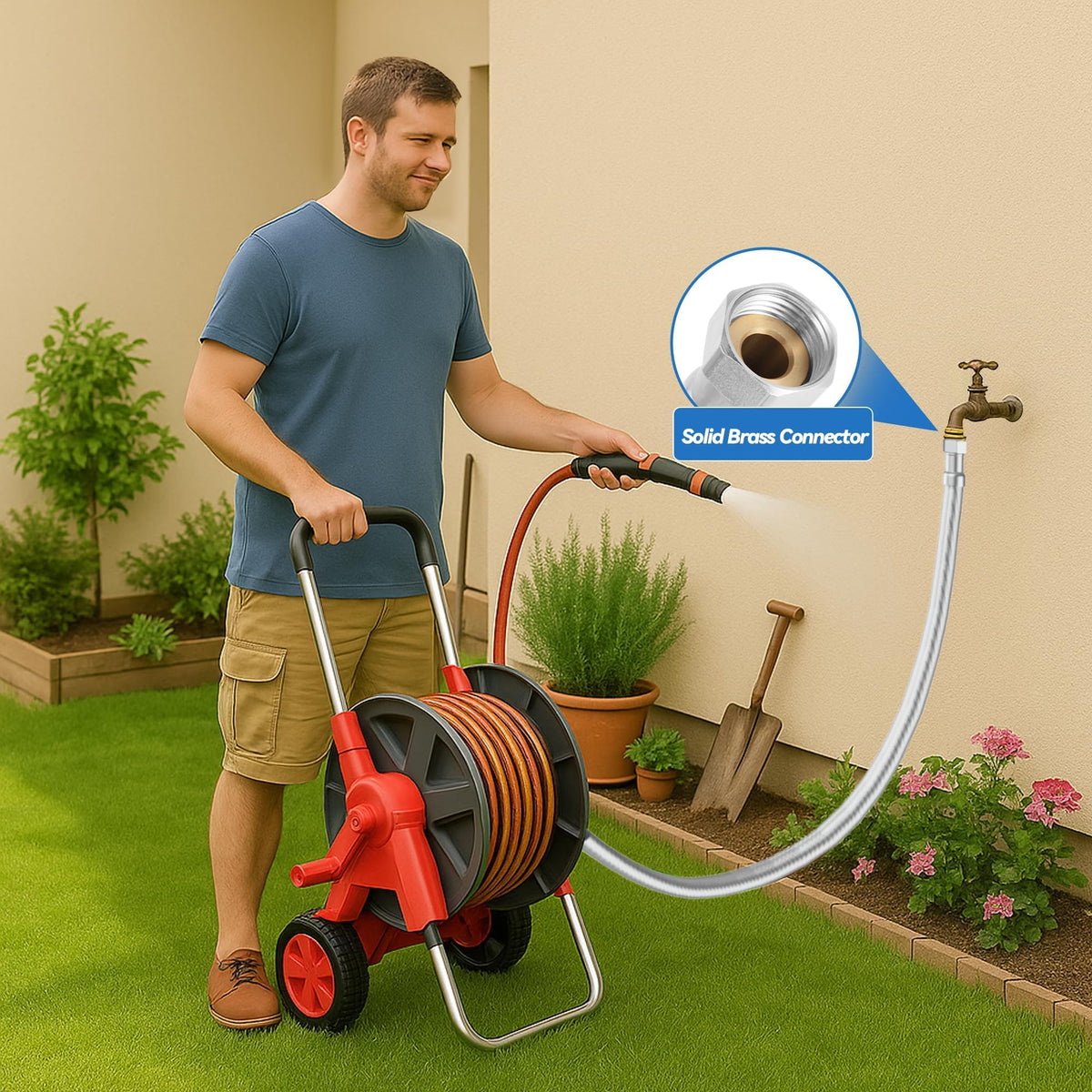 TOHONGADON compact 10 ft hose fits tight spaces and storage