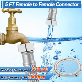 TOHONGADON hose with stainless steel braid provides puncture resistance for yard chores.