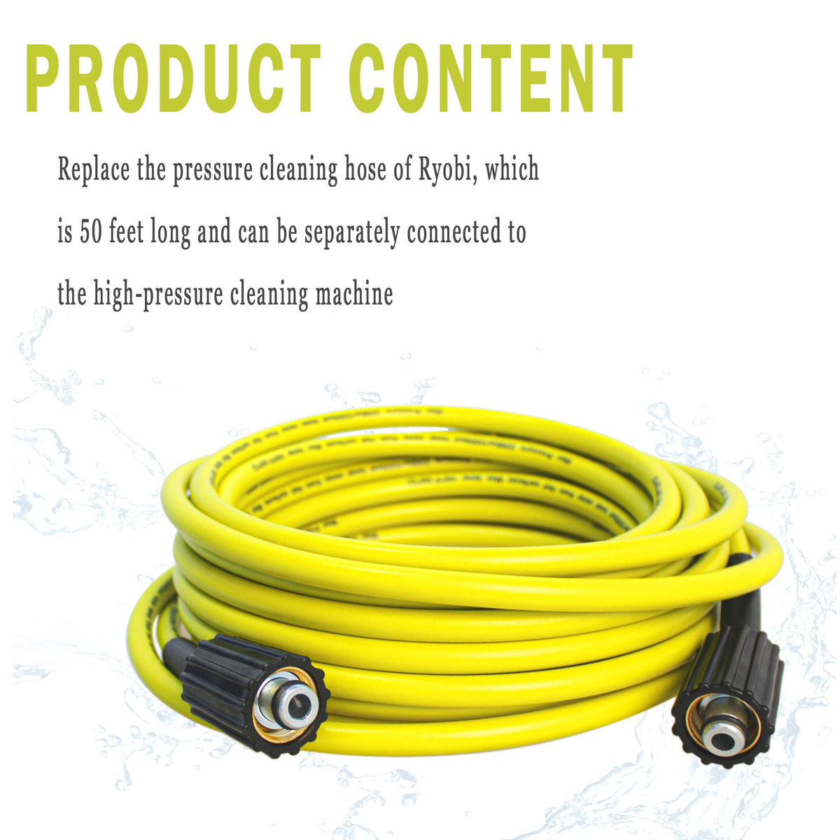 Ryobi-compatible connection on TOKDOOT hose enables flexible setup