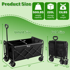 TOKXTIK wagon cart adjustable handle fits users from kids to adults