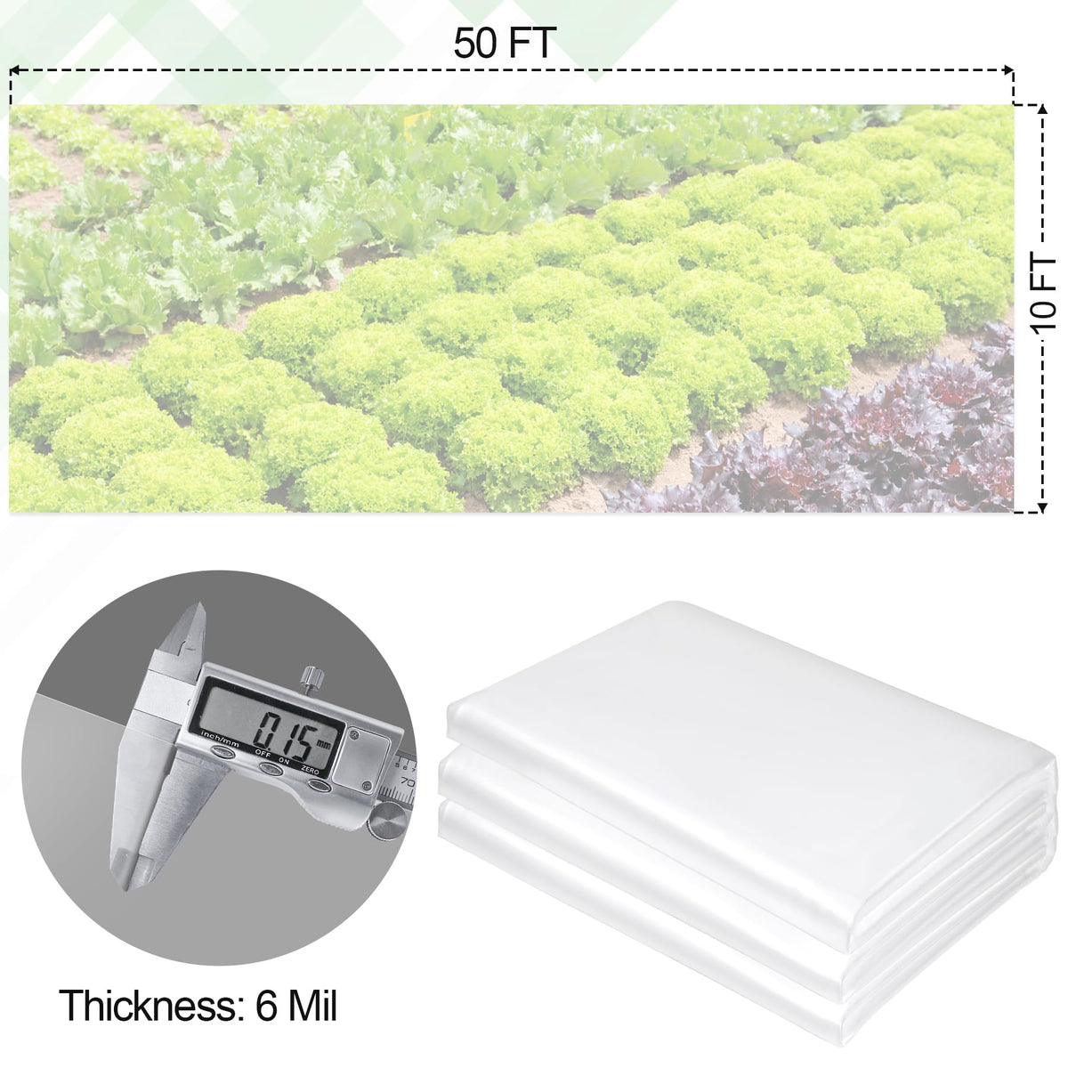 ToLanbbt 6mil greenhouse film offers durable, heavy-duty coverage.
