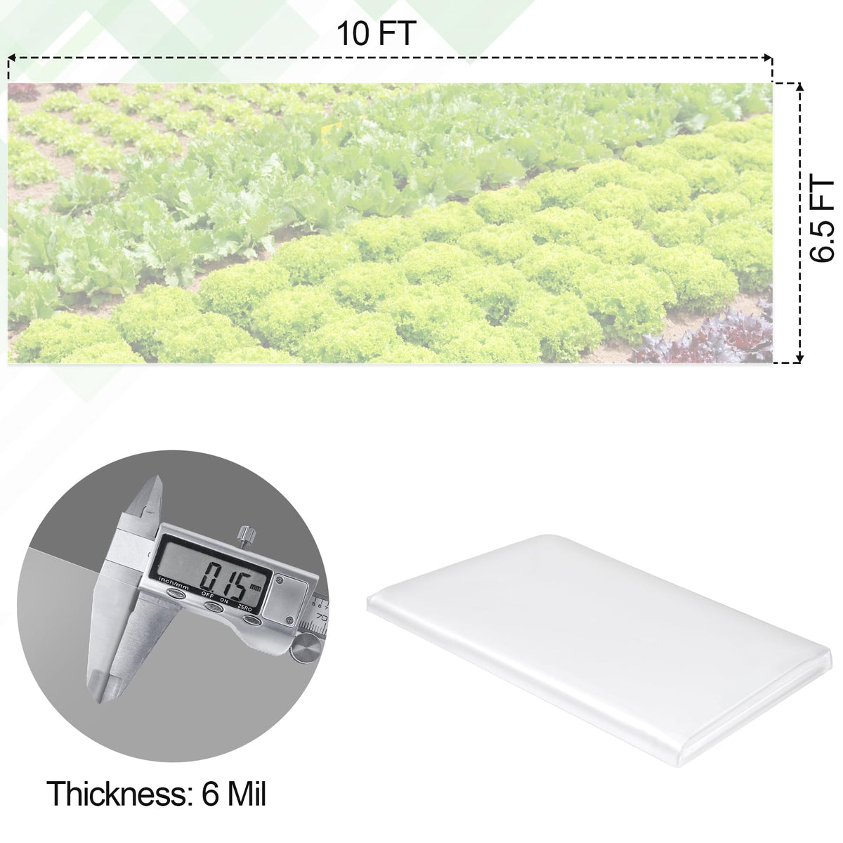 ToLanbbt six-mil polyethylene greenhouse film provides strong light transmission.