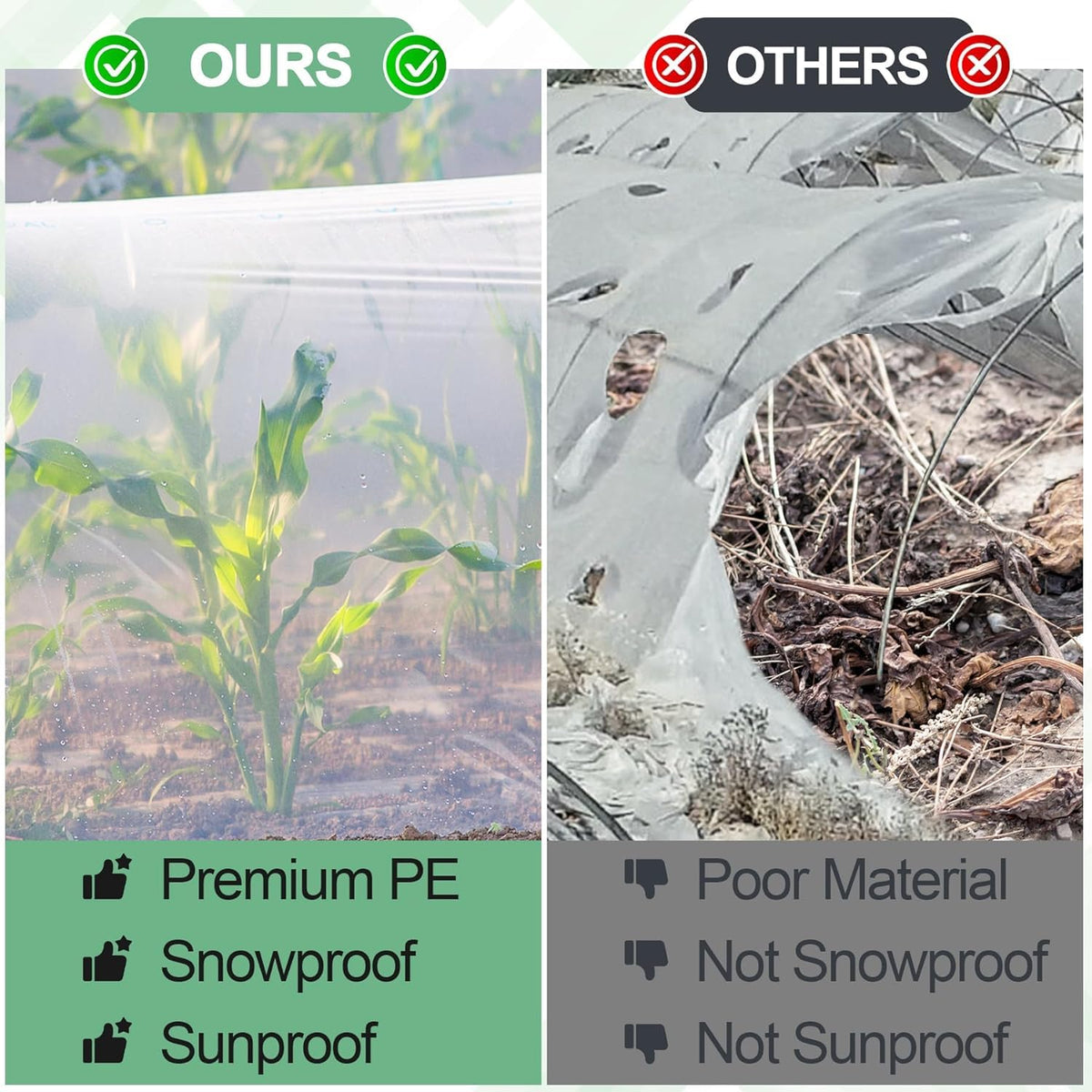 ToLanbbt greenhouse film features a drip-proof design for plant protection.