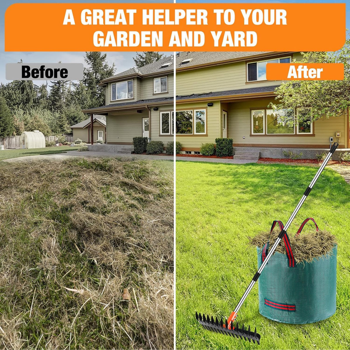Tolia dual-tine design promotes lawn aeration and seedbed prep.