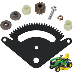 Tomanic steering sector gear kit shown as direct replace for John Deere tractors, improving steering control.