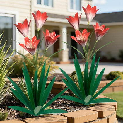TOMBABY agave-lily garden statue in vibrant green, weather-resistant outdoor decor.