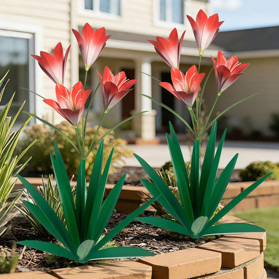 TOMBABY agave-lily garden statue in vibrant green, weather-resistant outdoor decor.