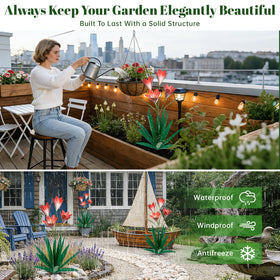 TOMBABY hand-painted agave-lily decoration provides elegant curb appeal
