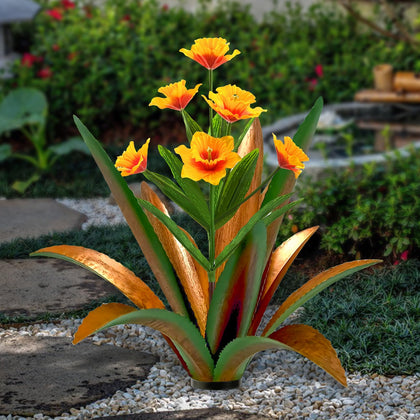 TOMBABY huge metal agave plants outdoor decoration with rust-style finish