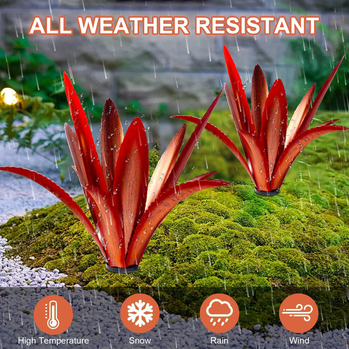 TOMBABY handcrafted agave with 12 leaves offers versatile indoor or outdoor display.