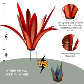 TOMBABY wind-resistant metal agave adds a striking focal point to any patio.