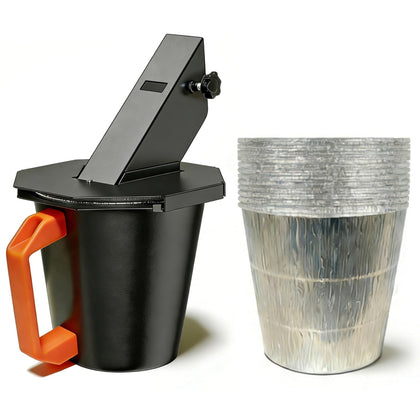 Tombili grease bucket with lid demonstrates secure installation for Traeger grills