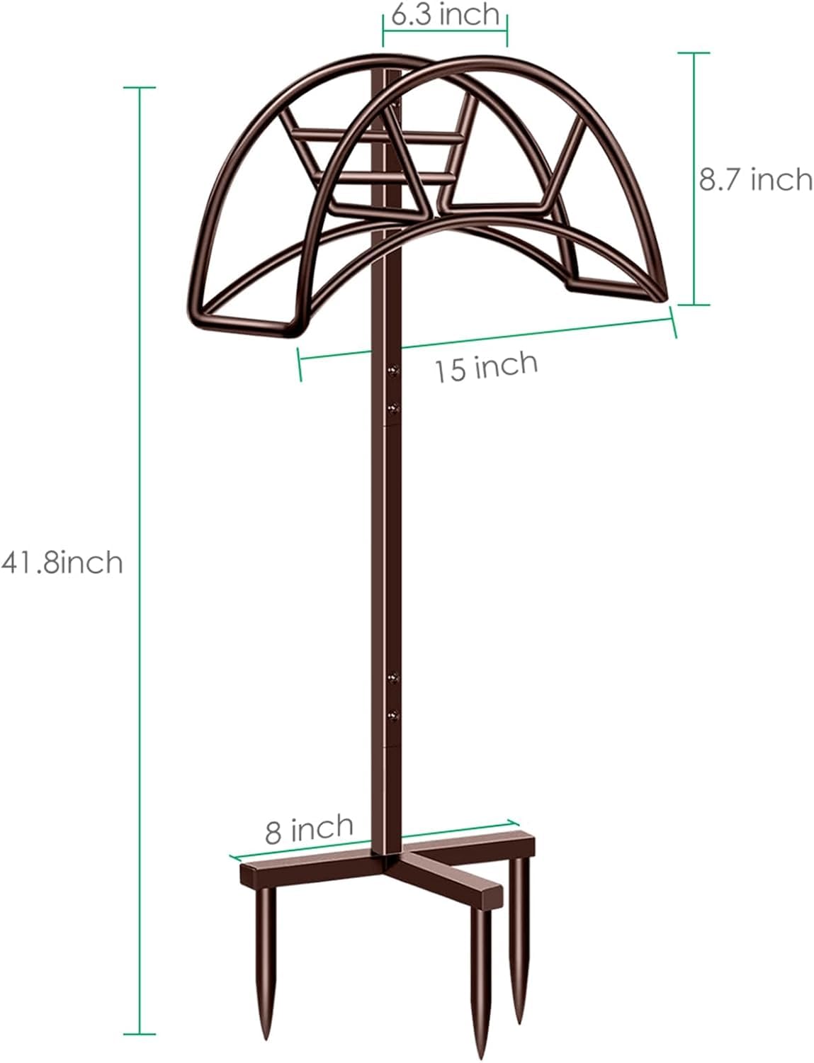 TomCare Garden Hose Holder offers a free-standing design for flexible outdoor placement.
